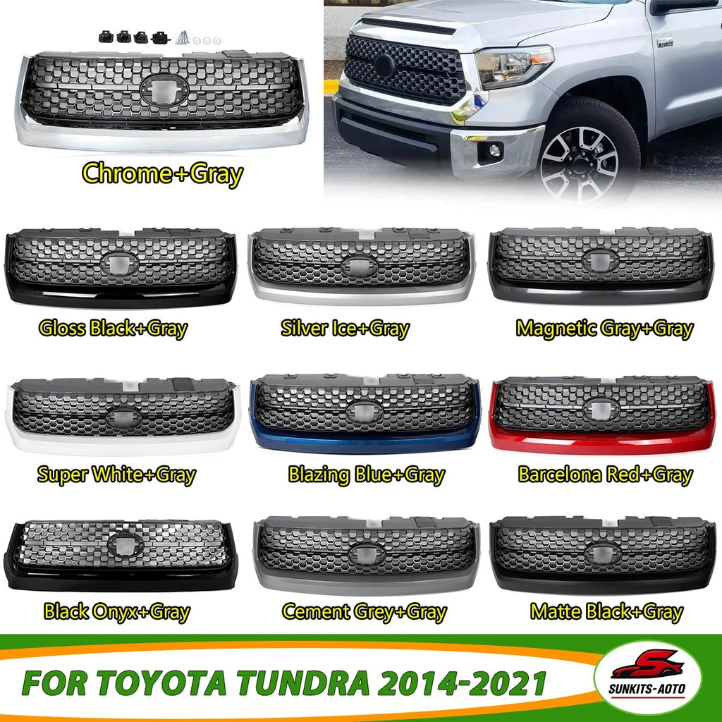 Honeycomb TRD Style Front Bumper Upper Grille Grill For 2014-2021 Toyota Tundra