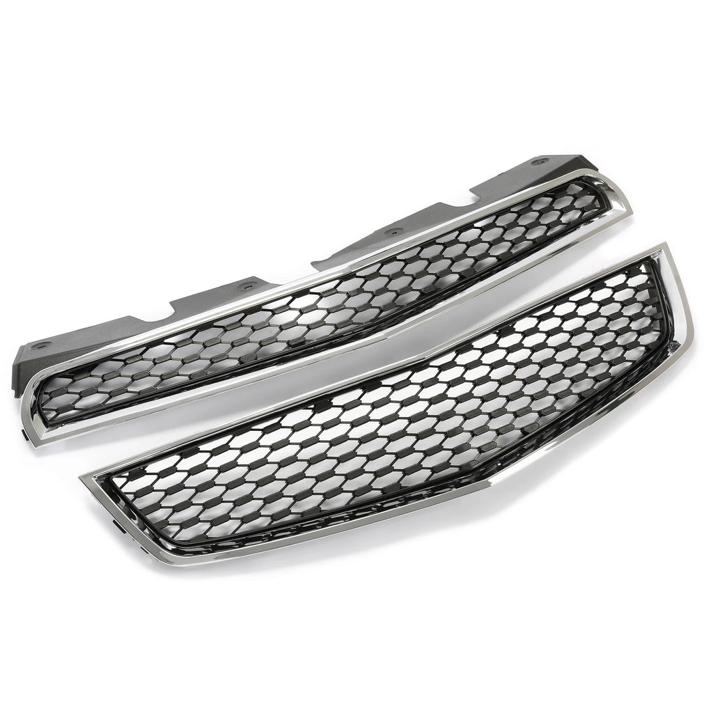 For Chevrolet Equinox 2010-2015 Chrome Front Upper &amp; Lower Bumper Grille 2Pcs