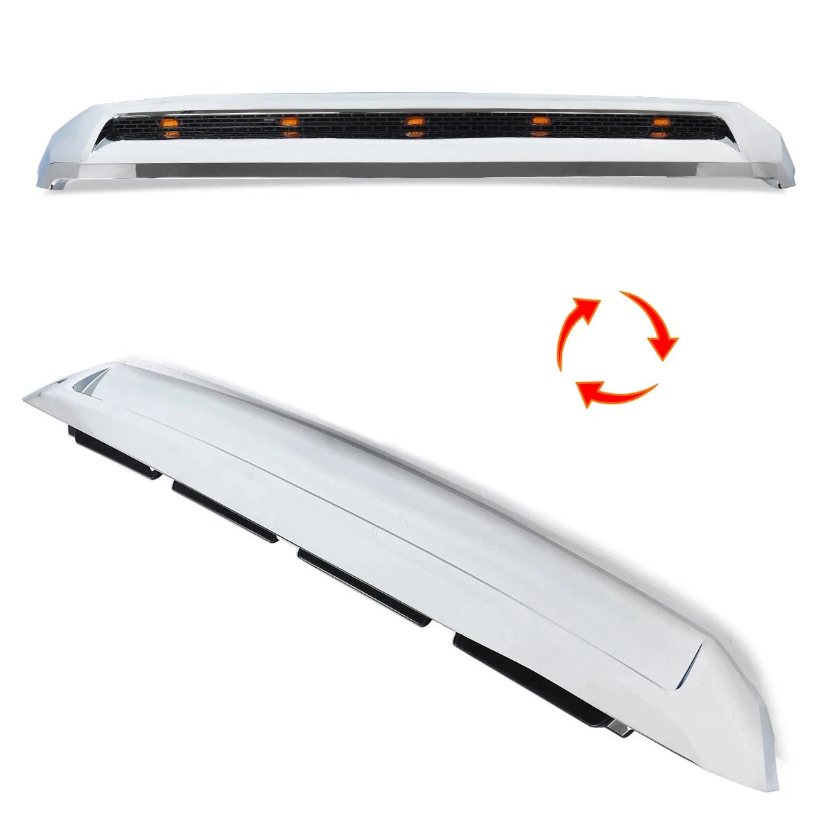 Front Upper Hood Bulge Molding Grille w/5 Lights For Toyota Tundra 2014-2021