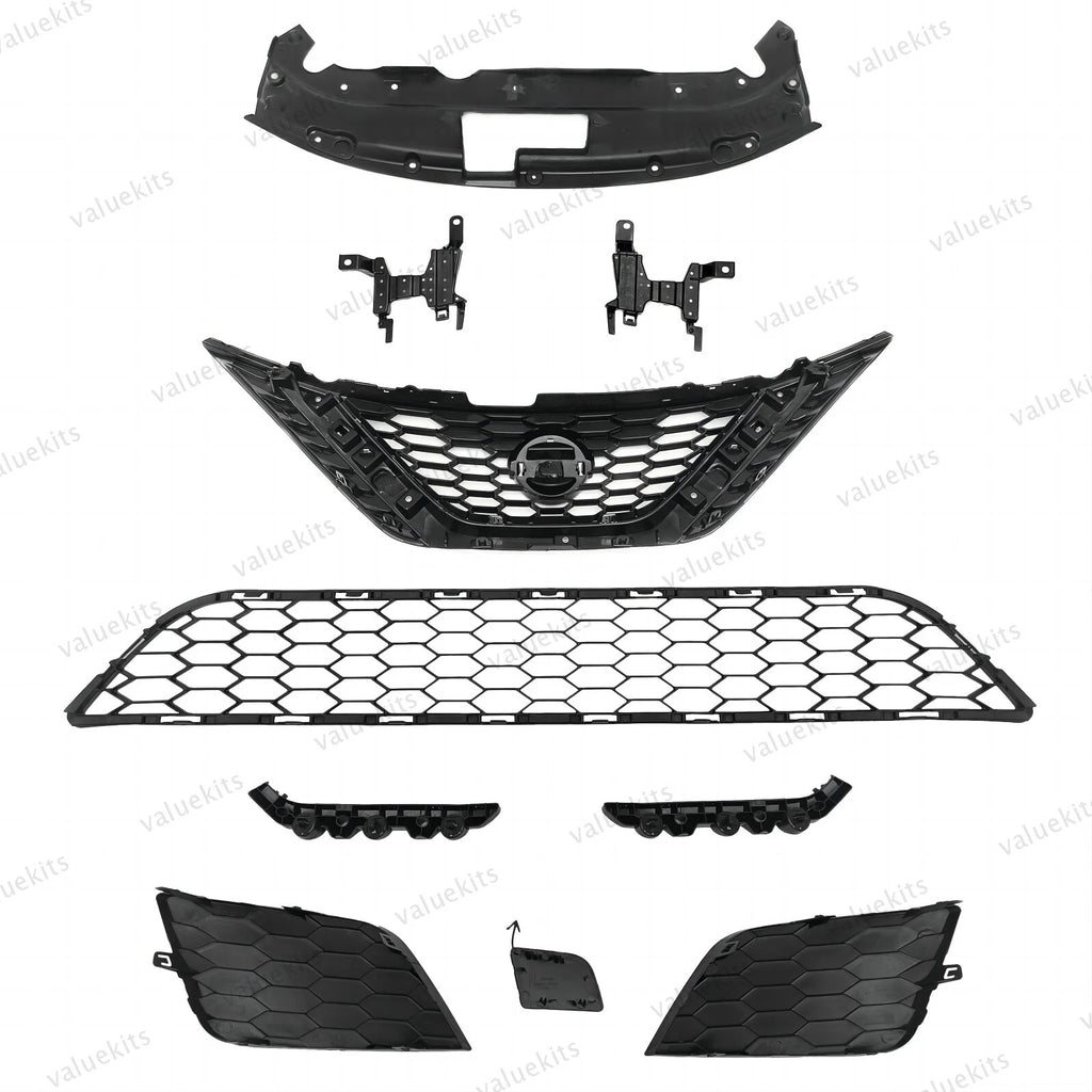 10PC For Sentra 2016-2019 Front Bumper Radiator Support Cover Grille Mesh Kit