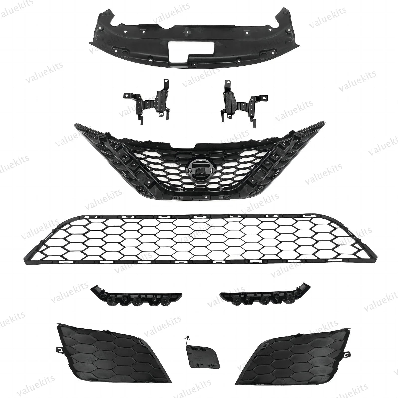 10PC For Sentra 2016-2019 Front Bumper Radiator Support Cover Grille Mesh Kit