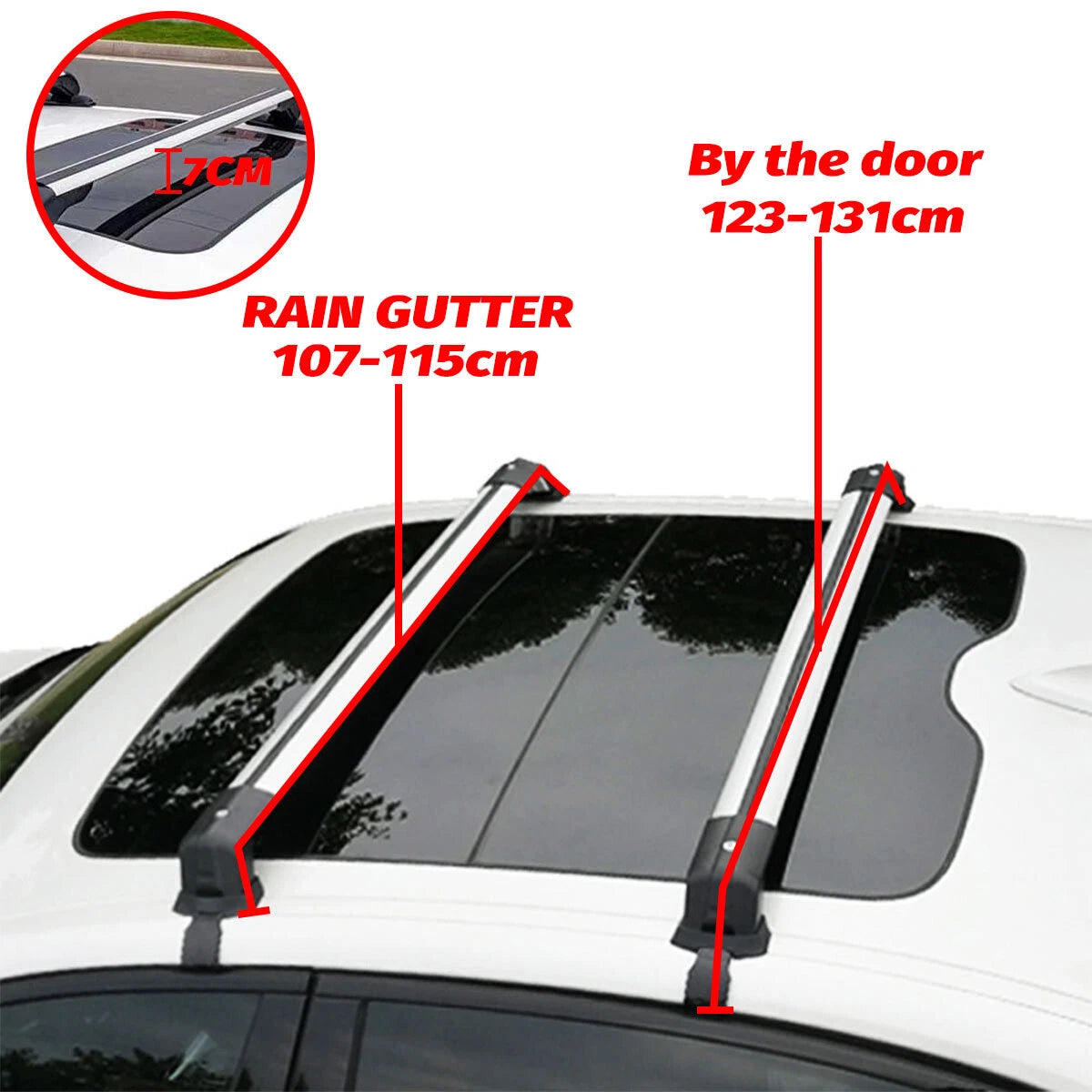 For Honda Fit 2010-2020 Top Roof Rack Cross Bar Luggage Cargo Carrier W/ Lock CT
