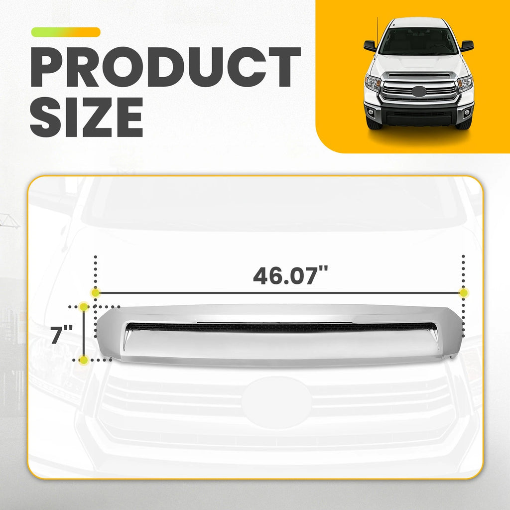 For Toyota Tundra 2014-2021 Chrome Front Upper Hood Bulge Molding Grille Trim