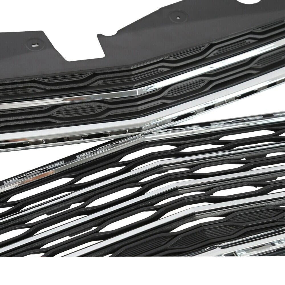 Chrome Front Bumper Grill Upper Lower Grille Kit For 2016 2017 Chevrolet Equinox