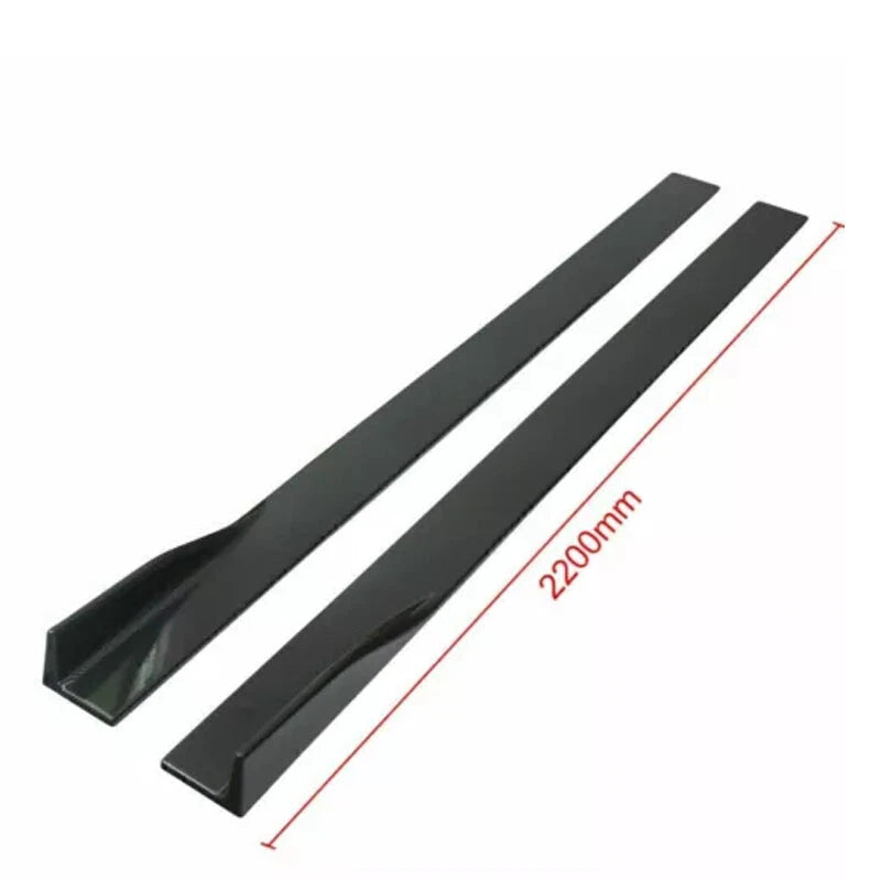 86" x 4" 6pcs Universal Black Side Skirt Extension Rocker Splitters Diffuser Lip