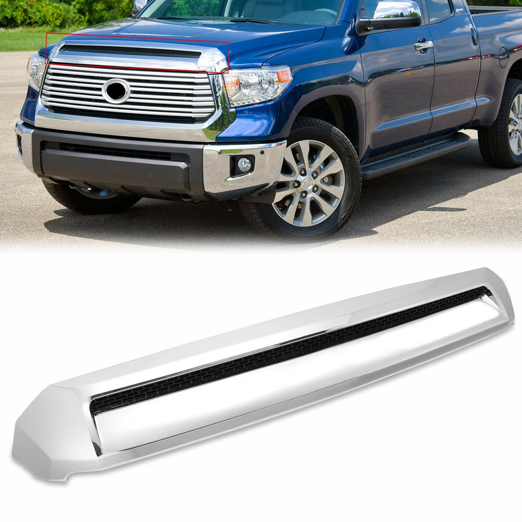 For Toyota Tundra 2014-2021 Chrome Front Upper Hood Bulge Molding Grille Trim