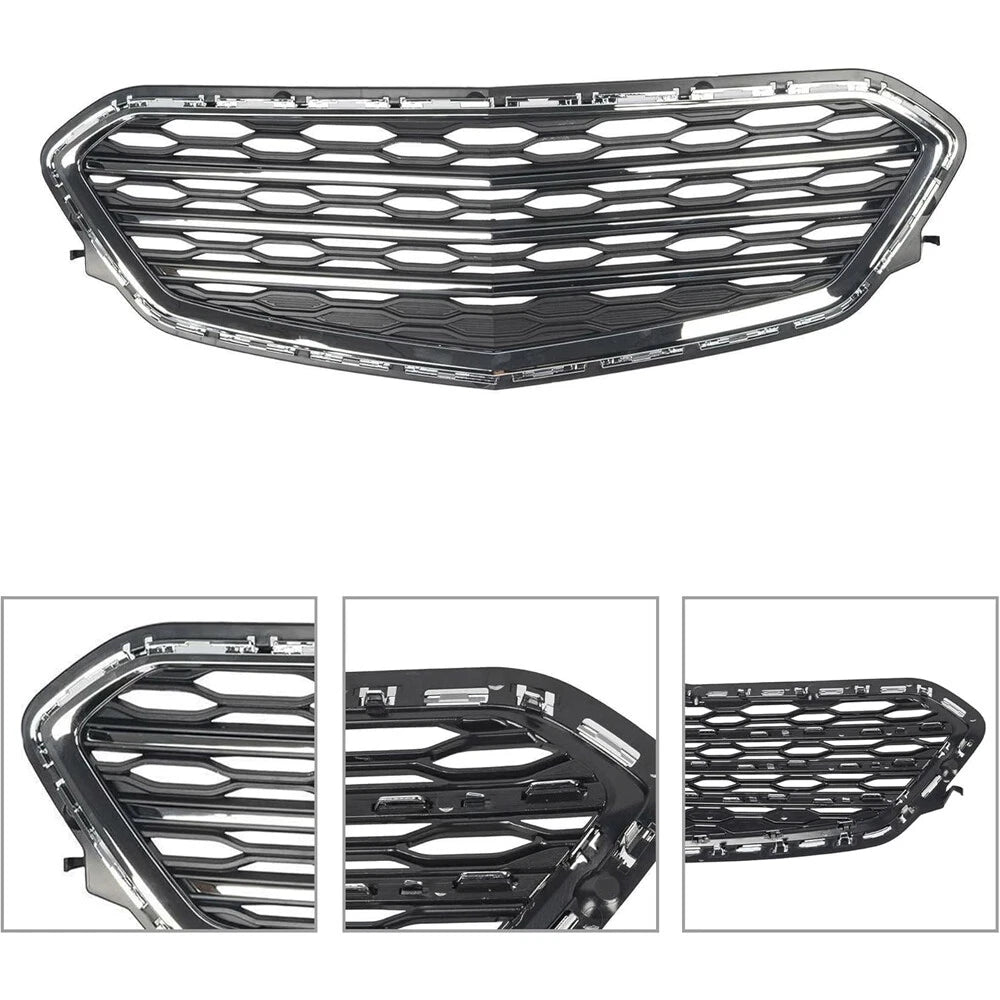Chrome Front Bumper Grill Upper Lower Grille Kit For 2016 2017 Chevrolet Equinox