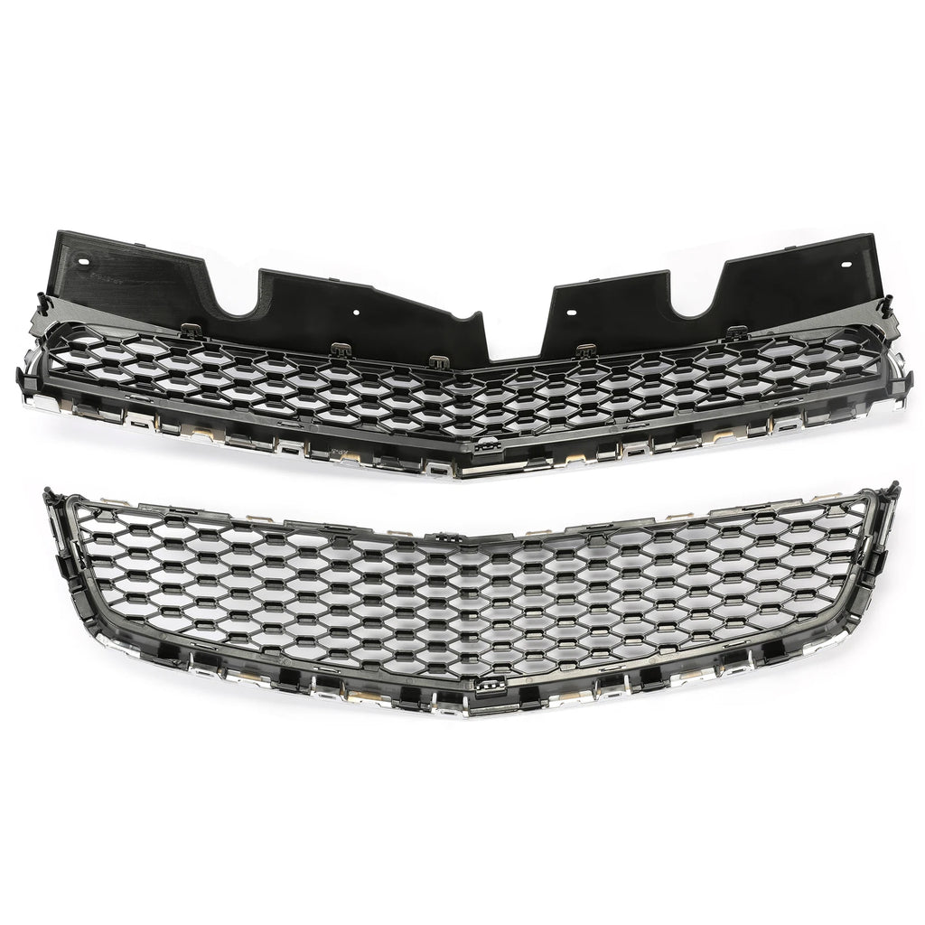 For Chevrolet Equinox 2010-2015 Chrome Front Upper &amp; Lower Bumper Grille 2Pcs