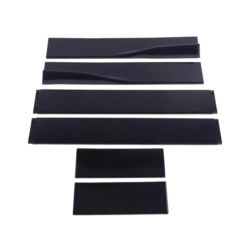 86" x 4" 6pcs Universal Black Side Skirt Extension Rocker Splitters Diffuser Lip