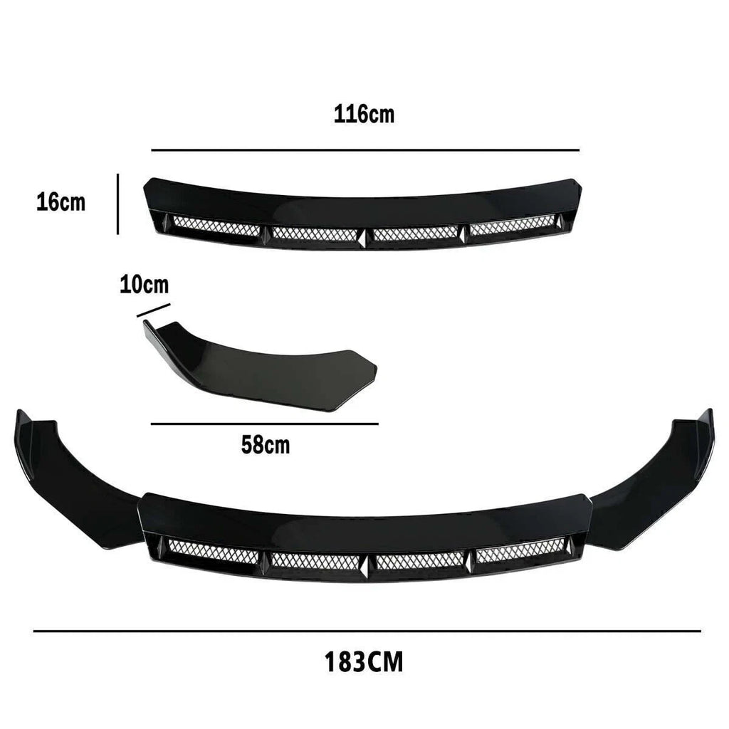 For Chevrolet Malibu 2010-2022 Gloss Front Bumper Lip Spoiler Splitter Body Kit
