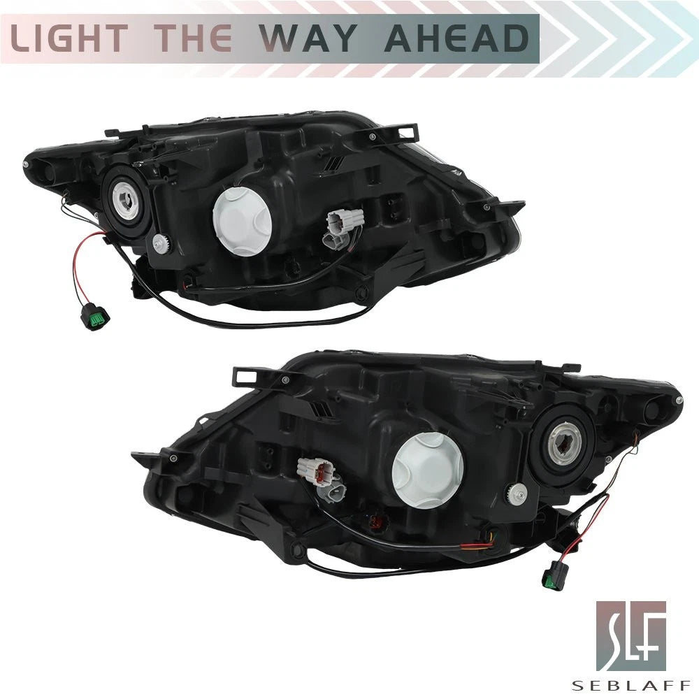 For 2014 2015 2016 Nissan Rogue Headlight Halogen Chrome Clear Left+Right Side