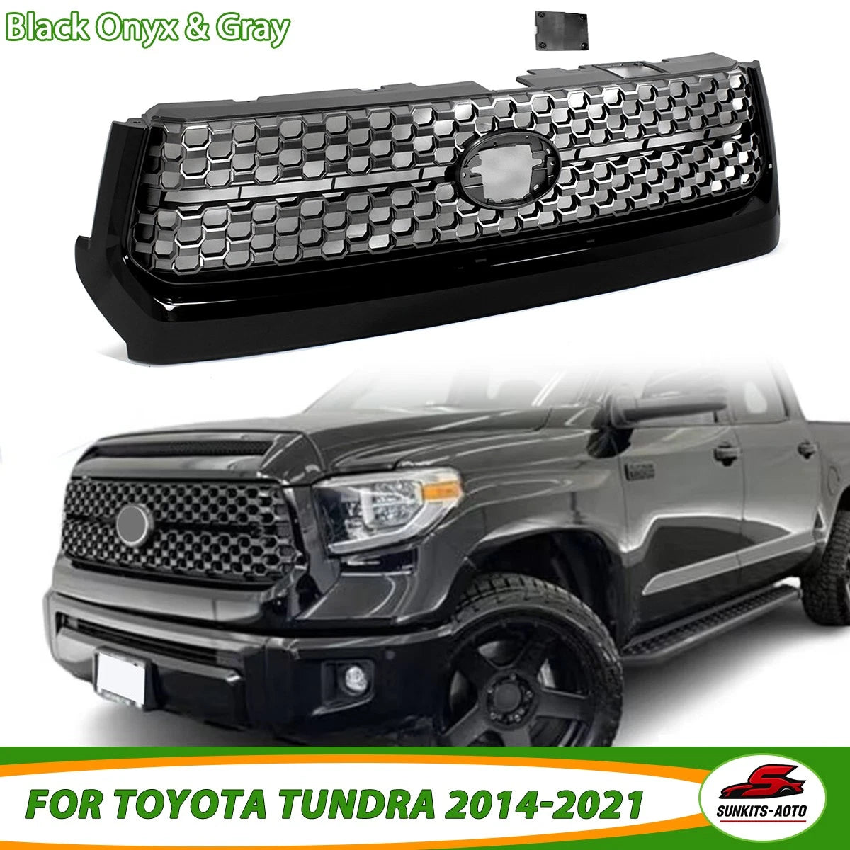 Honeycomb TRD Style Front Bumper Upper Grille Grill For 2014-2021 Toyota Tundra