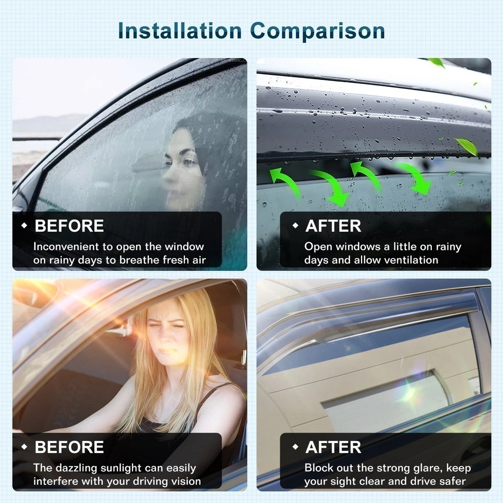For 2011-2016 Scion TC Coupe 2-Door 3D Wavy Window Visor Vent Shade Rain Guards