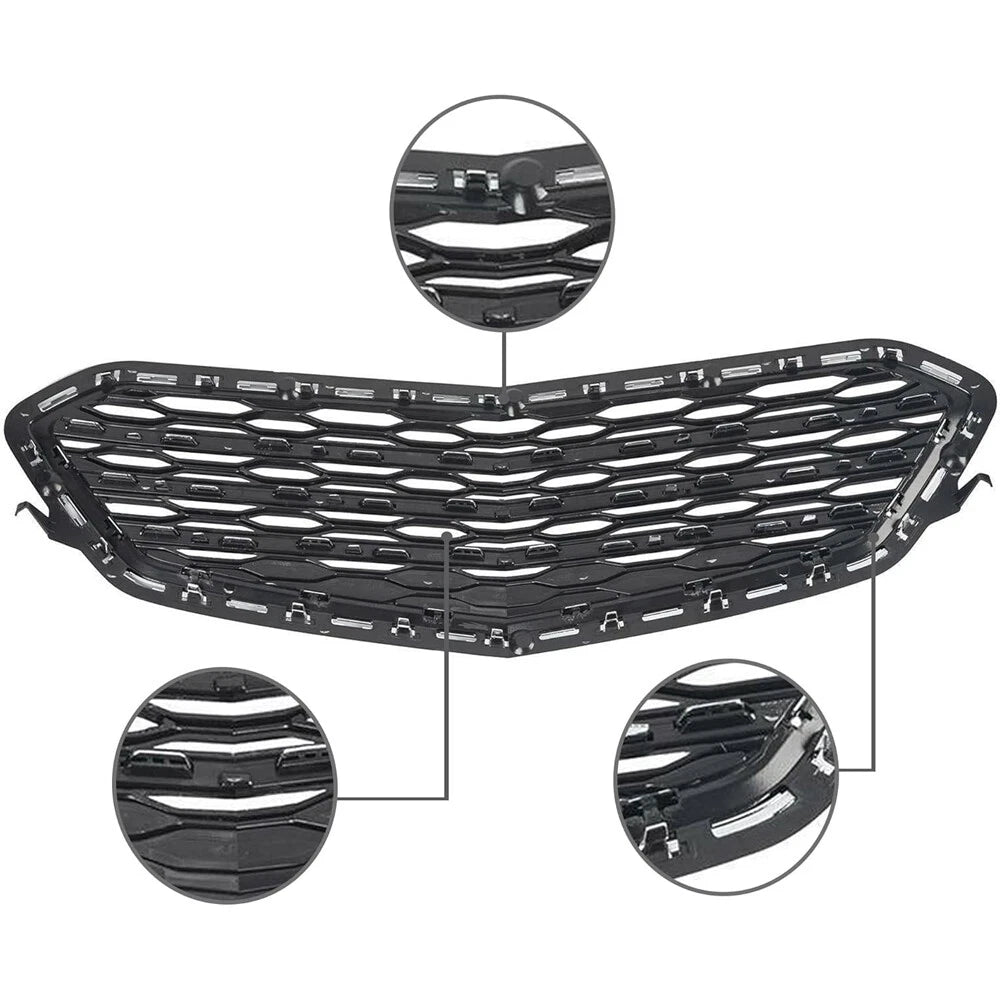 Chrome Front Bumper Grill Upper Lower Grille Kit For 2016 2017 Chevrolet Equinox
