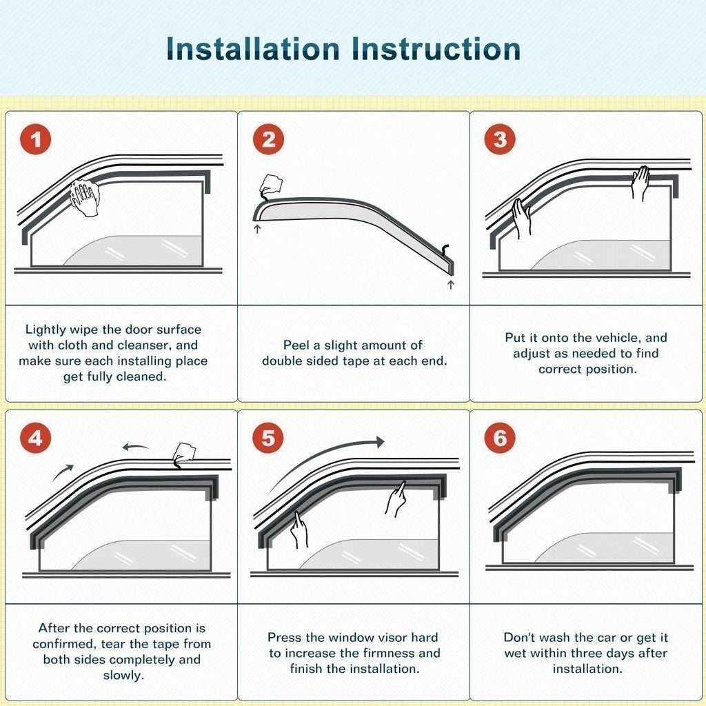 For 2011-2016 Scion TC Coupe 2-Door 3D Wavy Window Visor Vent Shade Rain Guards