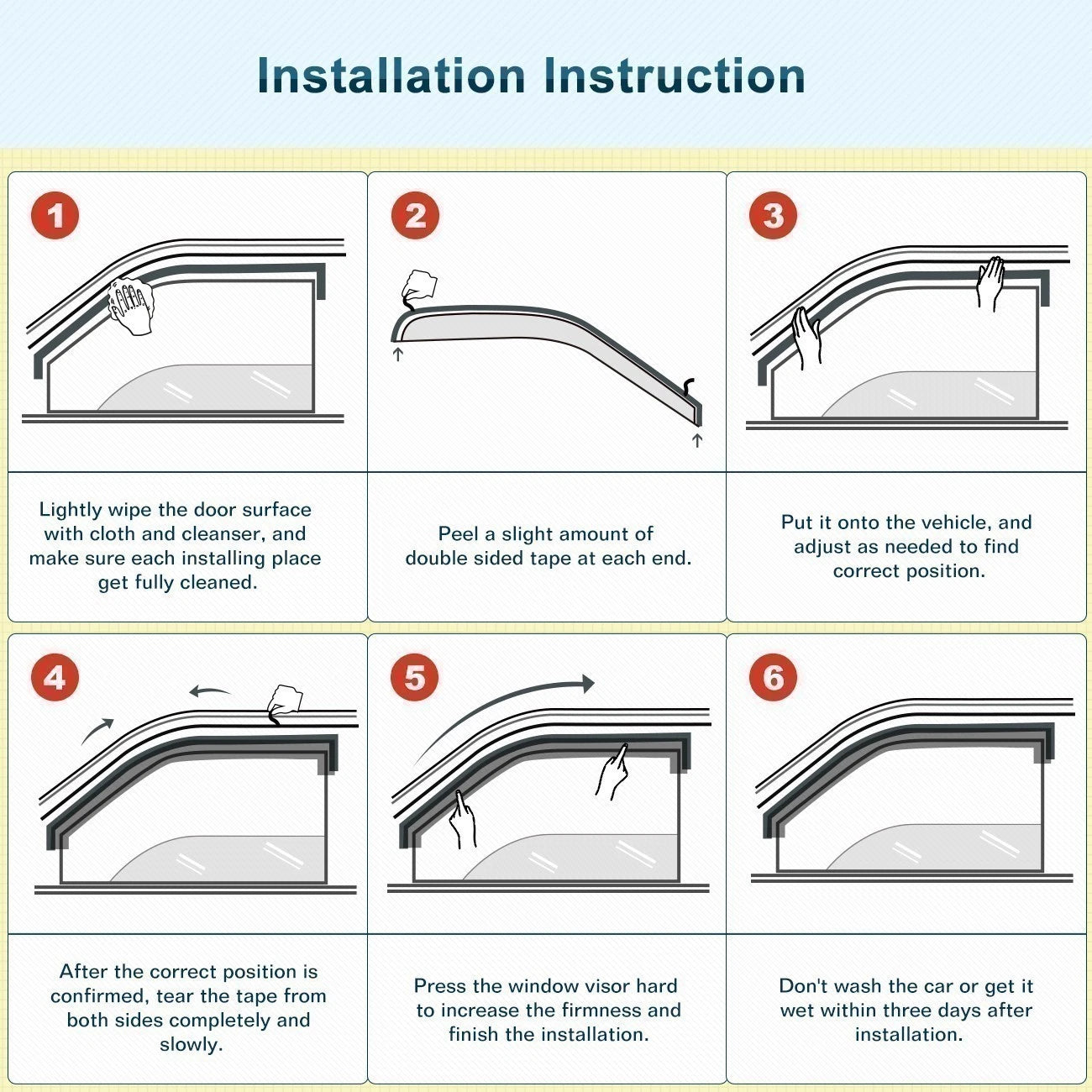 For 2011-2016 Scion TC Coupe 2-Door 3D Wavy Window Visor Vent Shade Rain Guards