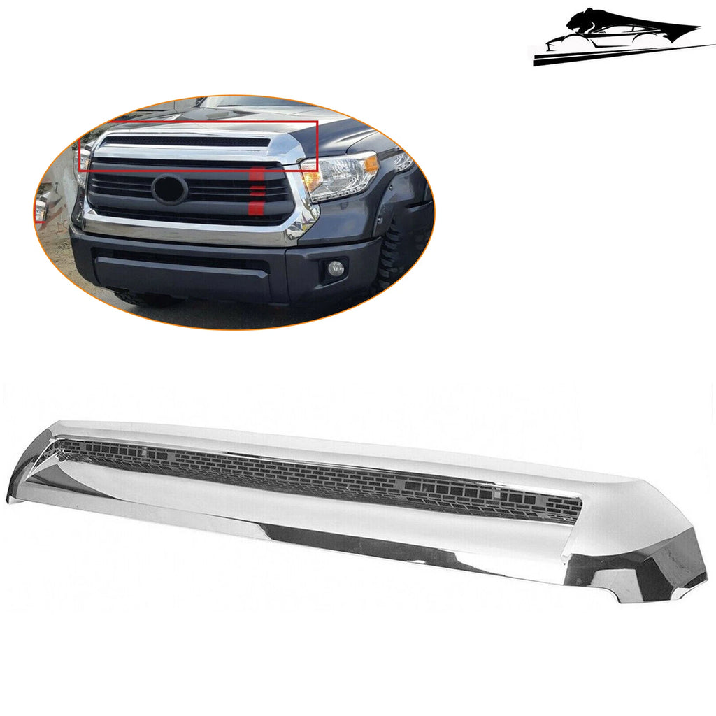 For Toyota Tundra 2014-2021 Chrome Front Upper Hood Bulge Molding Grille Trim