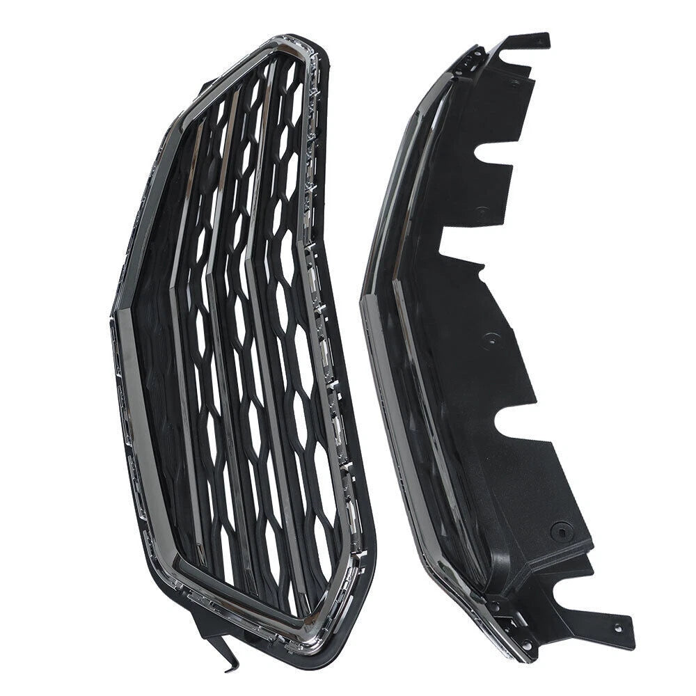 Chrome Front Bumper Grill Upper Lower Grille Kit For 2016 2017 Chevrolet Equinox