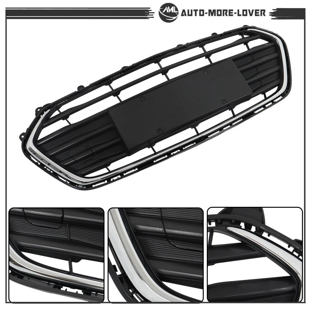 For Chevrolet Trax 2017-2021 Front Upper and Lower Grille Set Black Chrome 2PCS