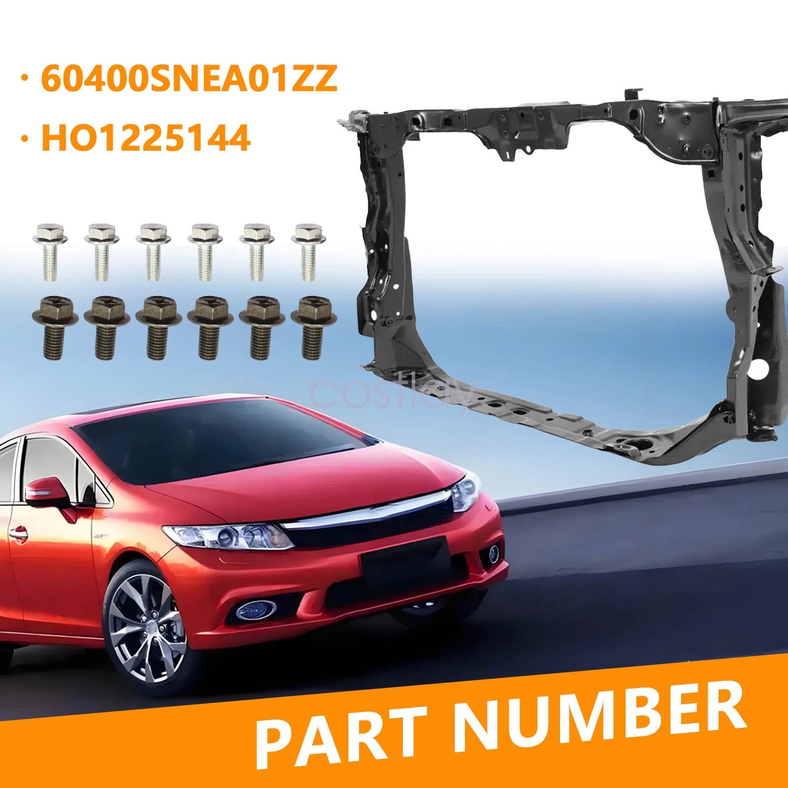 New Radiator Support Assembly 60400SNEA01ZZ For 2006-2011 Honda Civic New