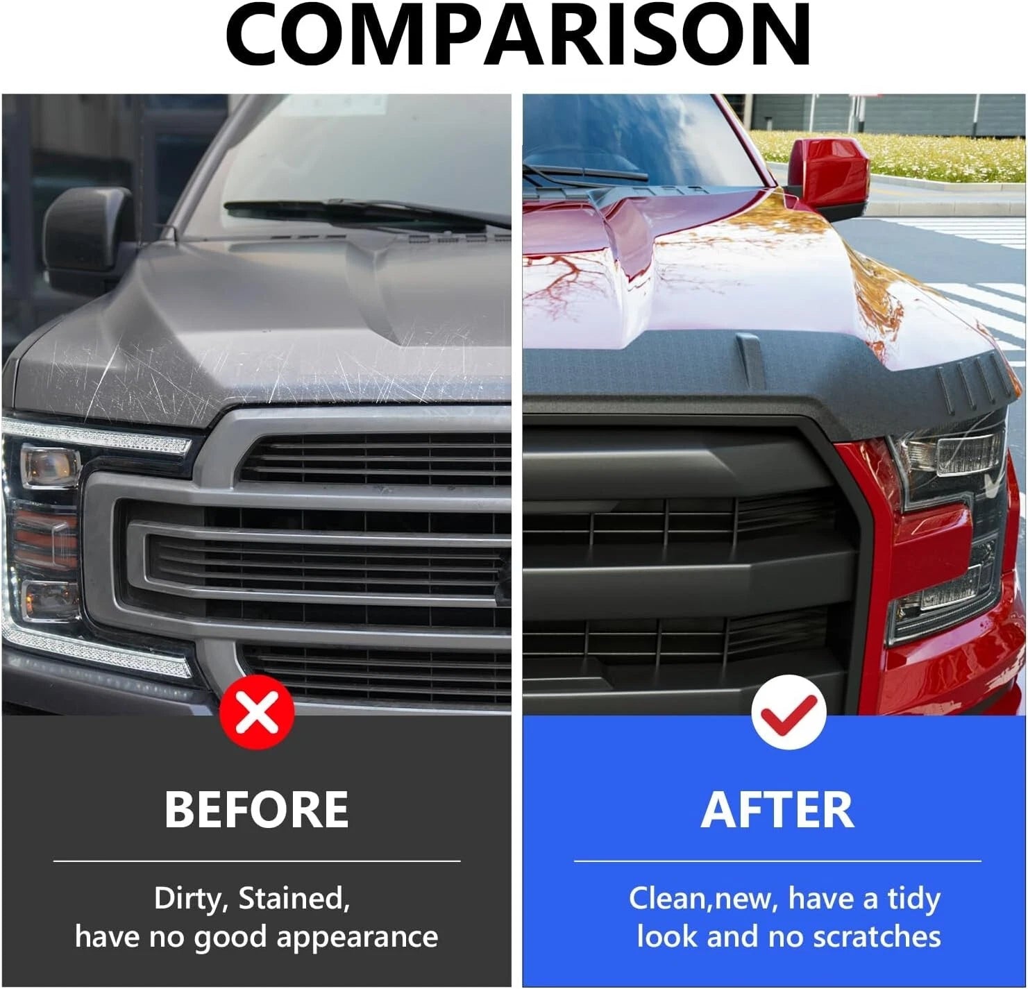 For 2015-2020 Ford F150 Hood Protector Hood Deflector Hood Shield