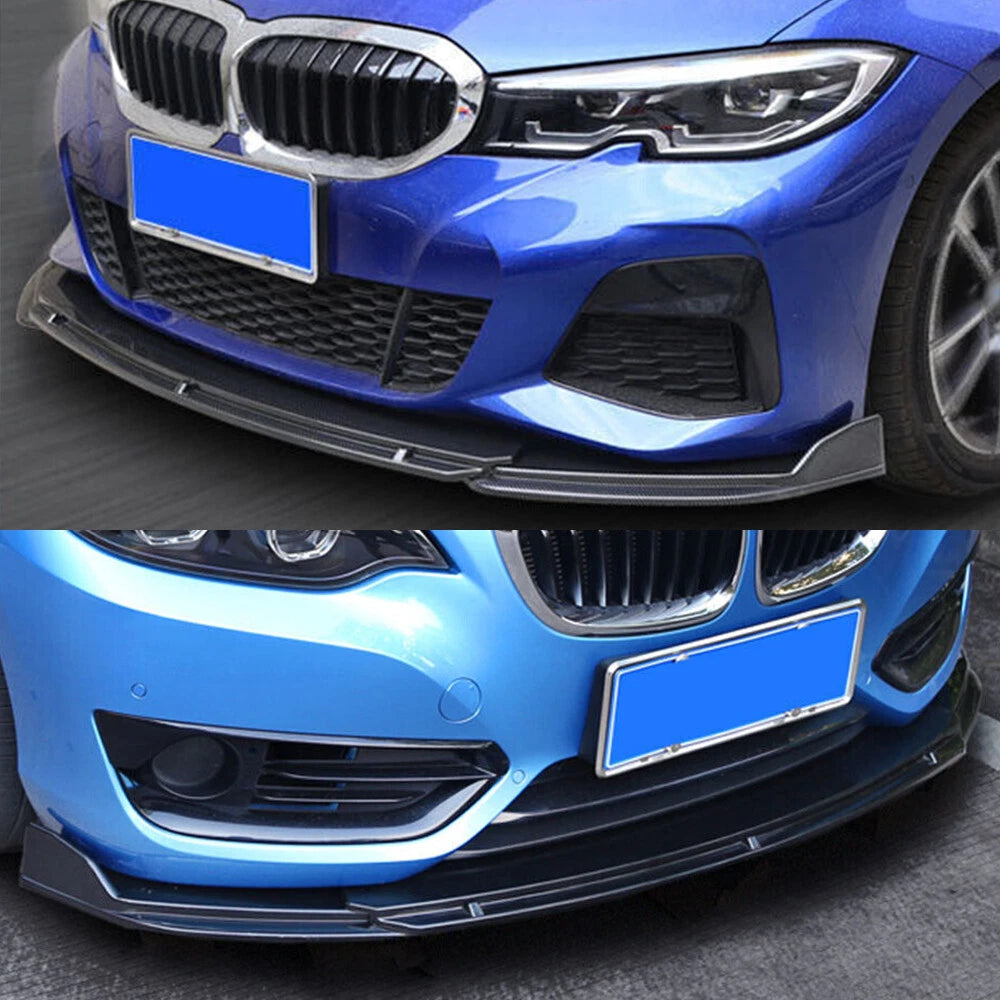 For Chrysler 300 Front Bumper Lip Spoiler Splitter + Strut Rods Glossy Black