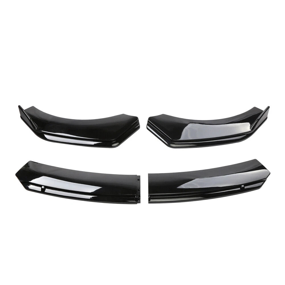 For Chrysler 300 Front Bumper Lip Spoiler Splitter + Strut Rods Glossy Black