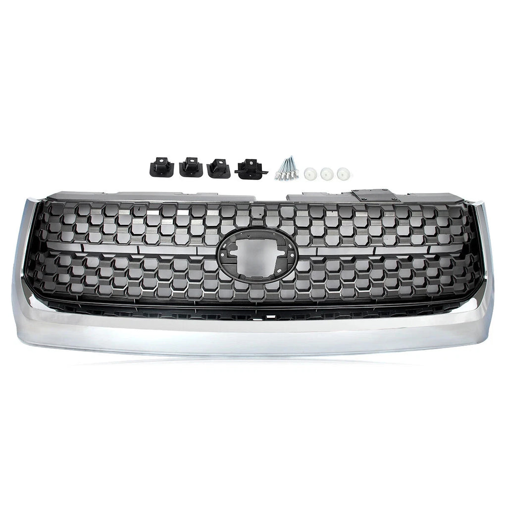 Front Bumper Grille TRD Style Chrome &amp; Gray Fit For Toyota Tundra 2014-2021