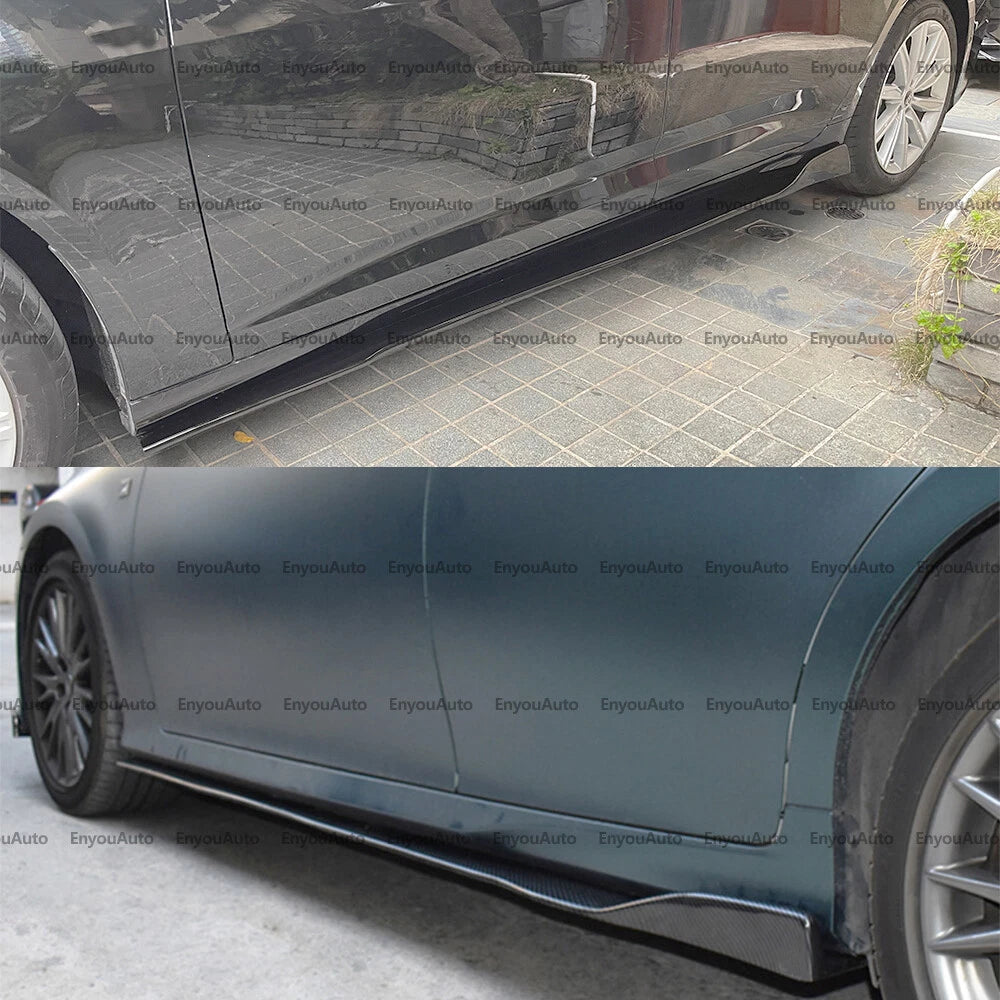 For Dodge Charger 86" Side Skirt Extension Rocker Panel Splitter Glossy Black