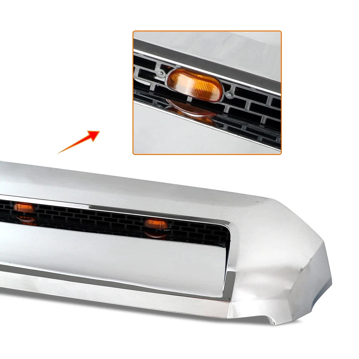 Front Upper Hood Bulge Molding Grille w/5 Lights For Toyota Tundra 2014-2021