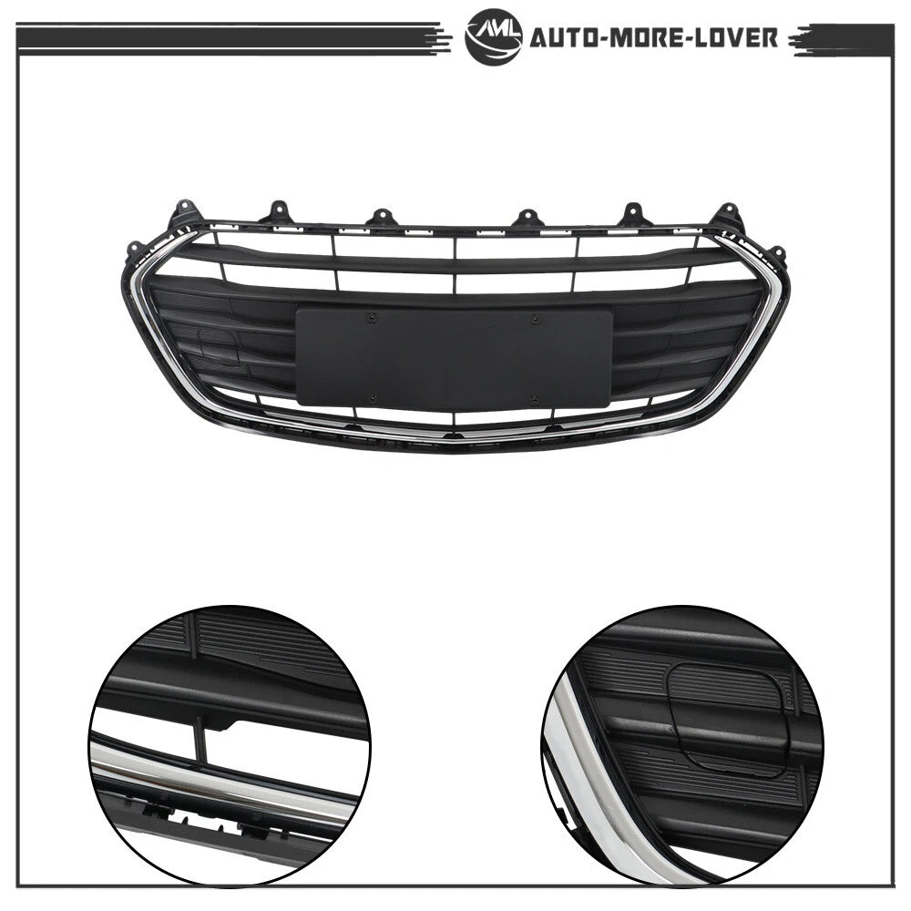 For Chevrolet Trax 2017-2021 Front Upper and Lower Grille Set Black Chrome 2PCS