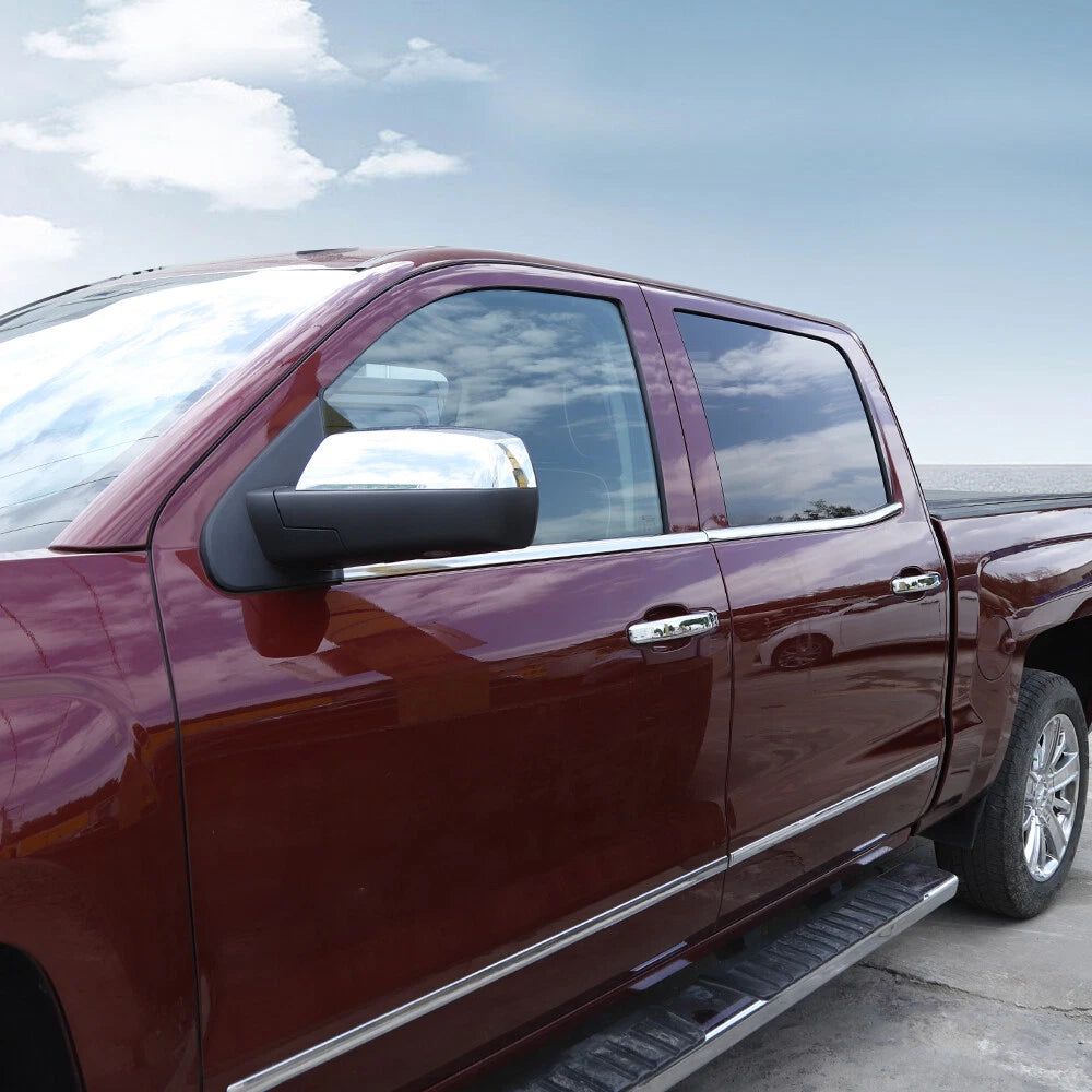Chrome Stainless Window Bottom Sill Trim For Chevy Silverado GMC Sierra 2014-18