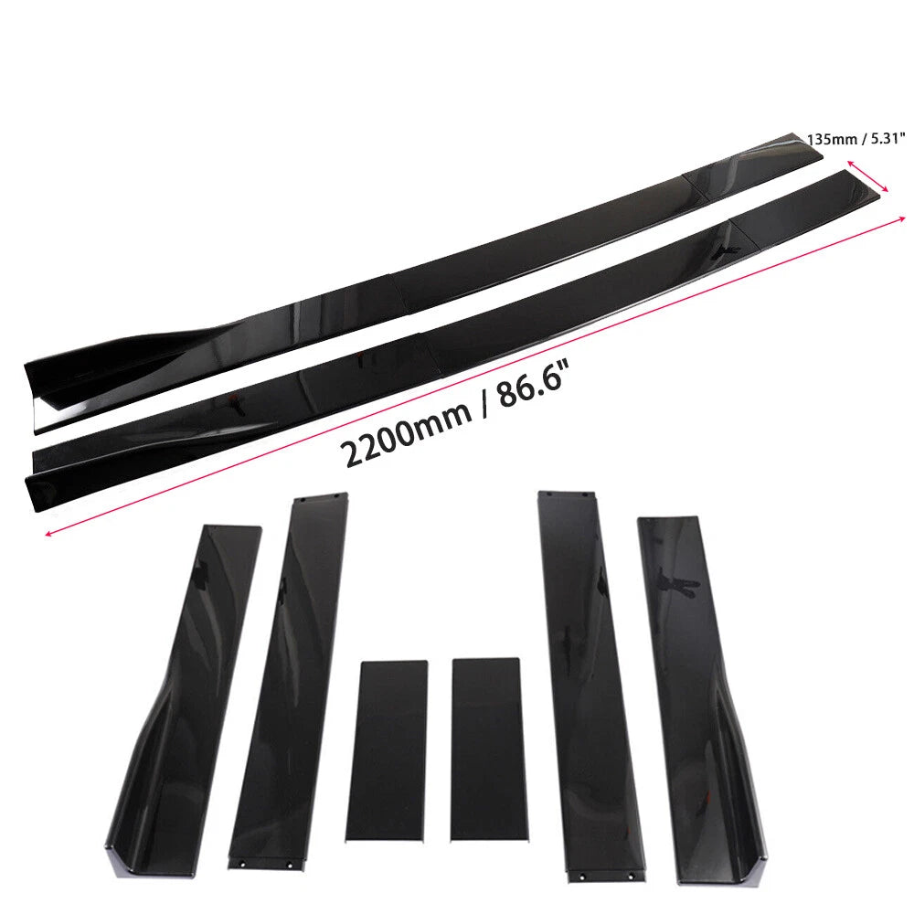 For Dodge Charger 86" Side Skirt Extension Rocker Panel Splitter Glossy Black