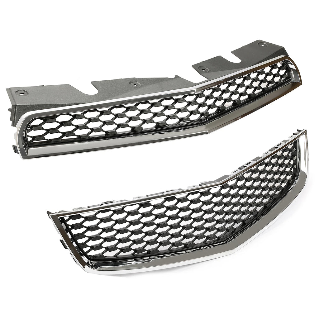 For Chevrolet Equinox 2010-2015 Chrome Front Upper &amp; Lower Bumper Grille 2Pcs