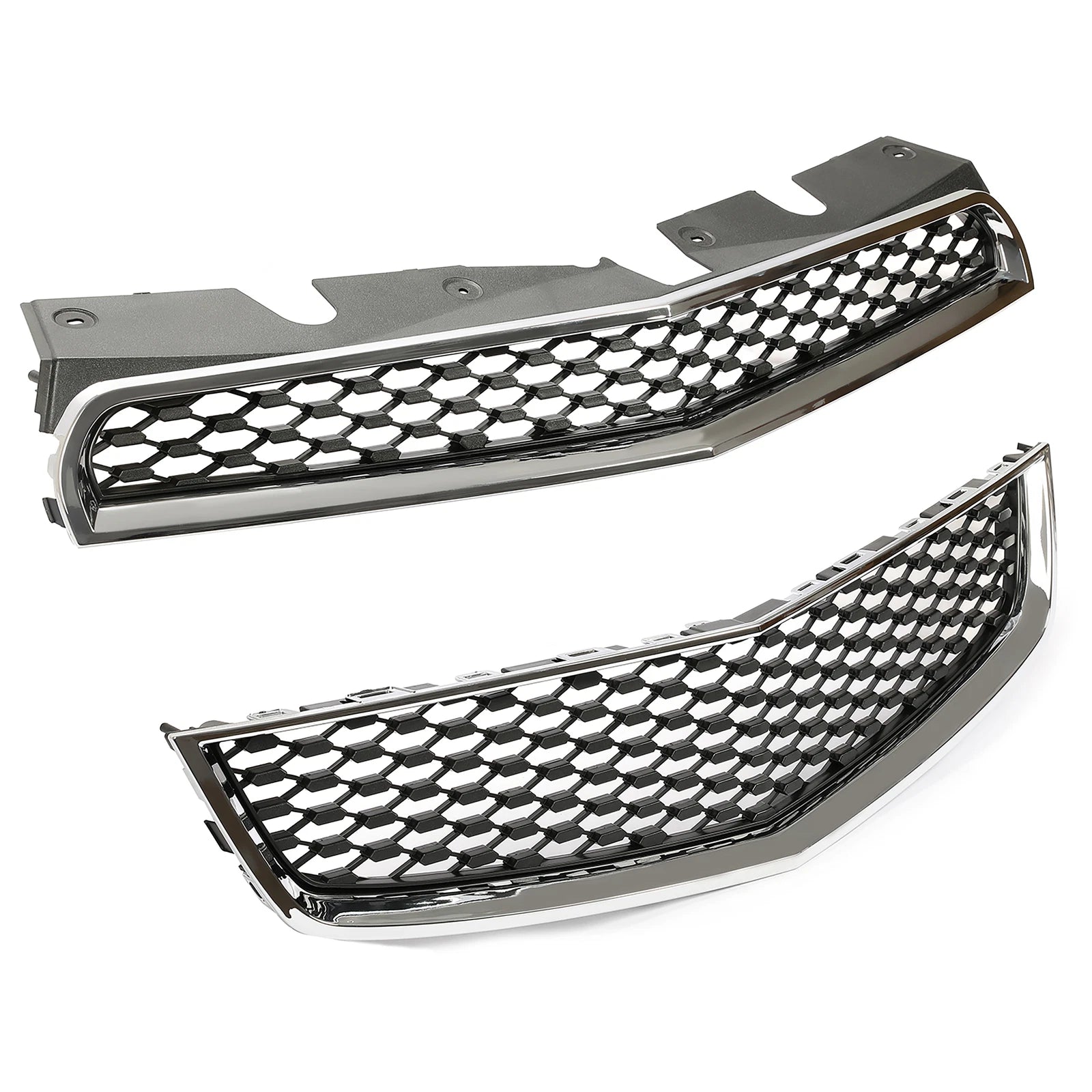 For Chevrolet Equinox 2010-2015 Chrome Front Upper &amp; Lower Bumper Grille 2Pcs