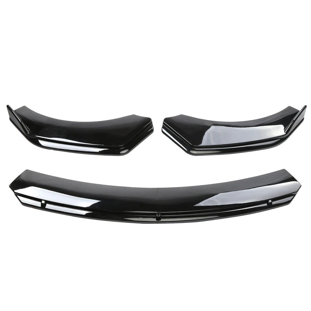 For Chrysler 300 Front Bumper Lip Spoiler Splitter + Strut Rods Glossy Black