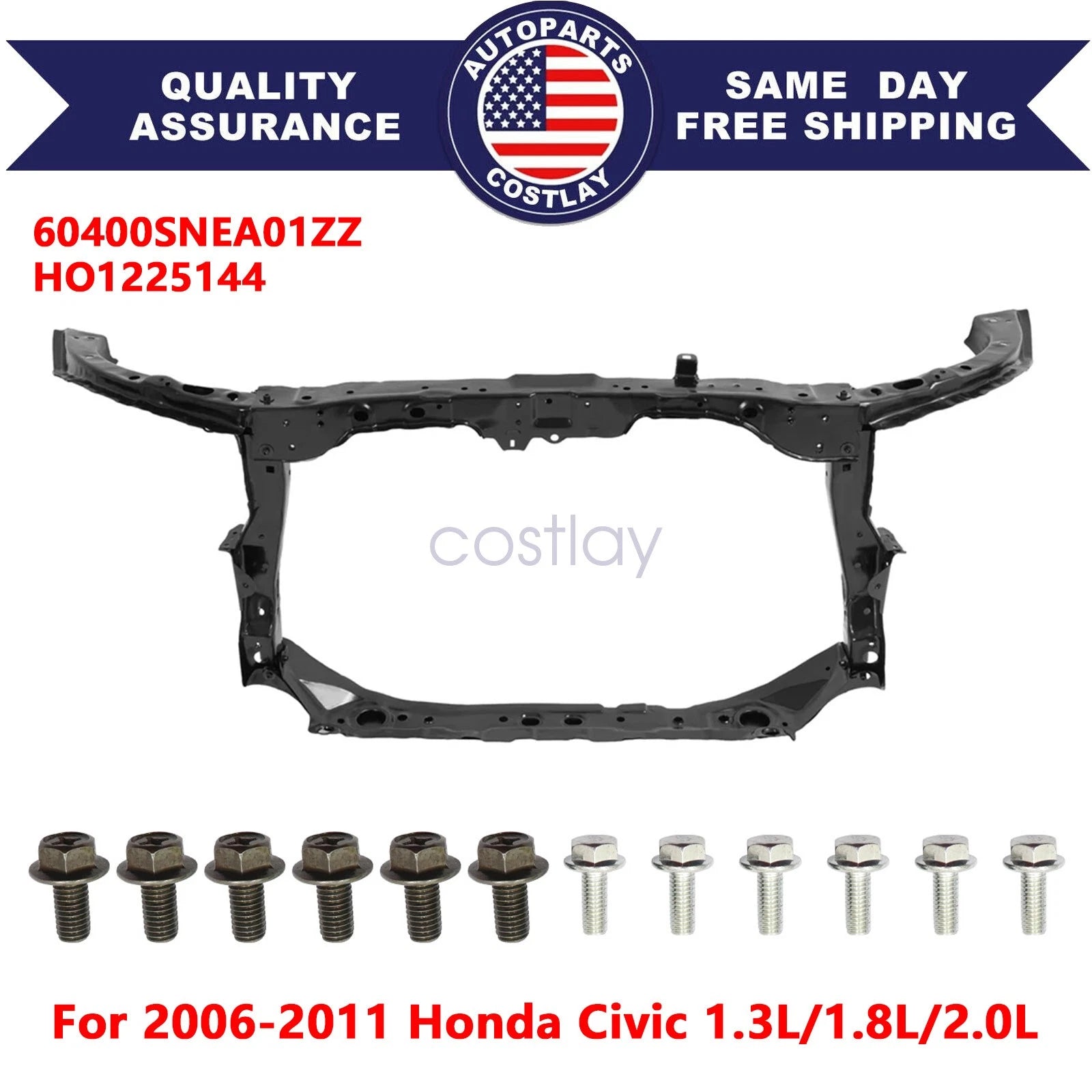 New Radiator Support Assembly 60400SNEA01ZZ For 2006-2011 Honda Civic New