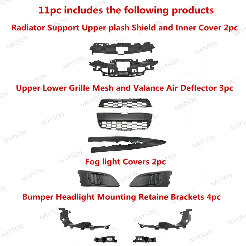 For Sonic 2012-2016 Grille/Bumper Grill/Radiator Support/Fog light Cover/Bracket