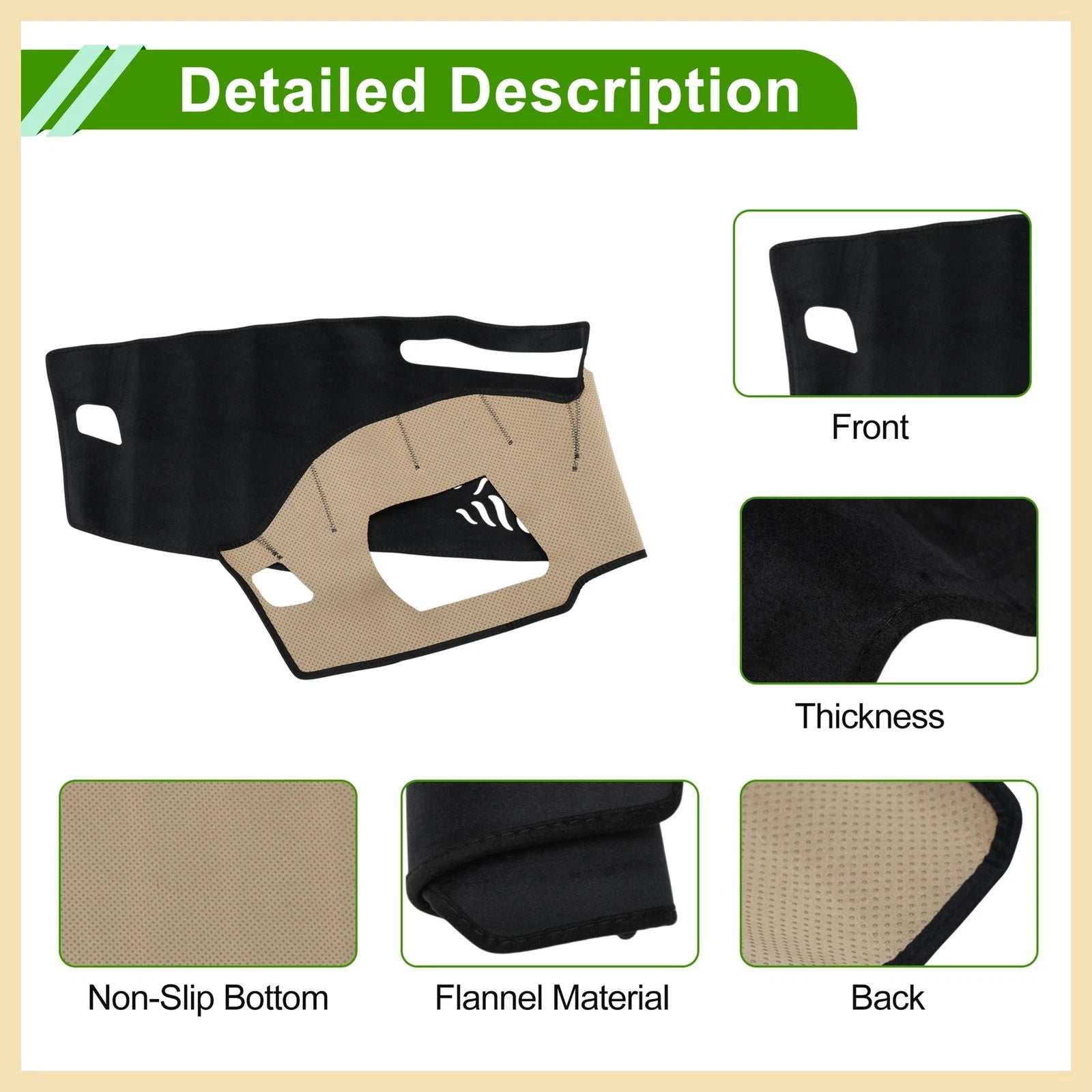 Dashboard Cover Fit for BMW 7-Series 2016-2020 Black 1 Pc
